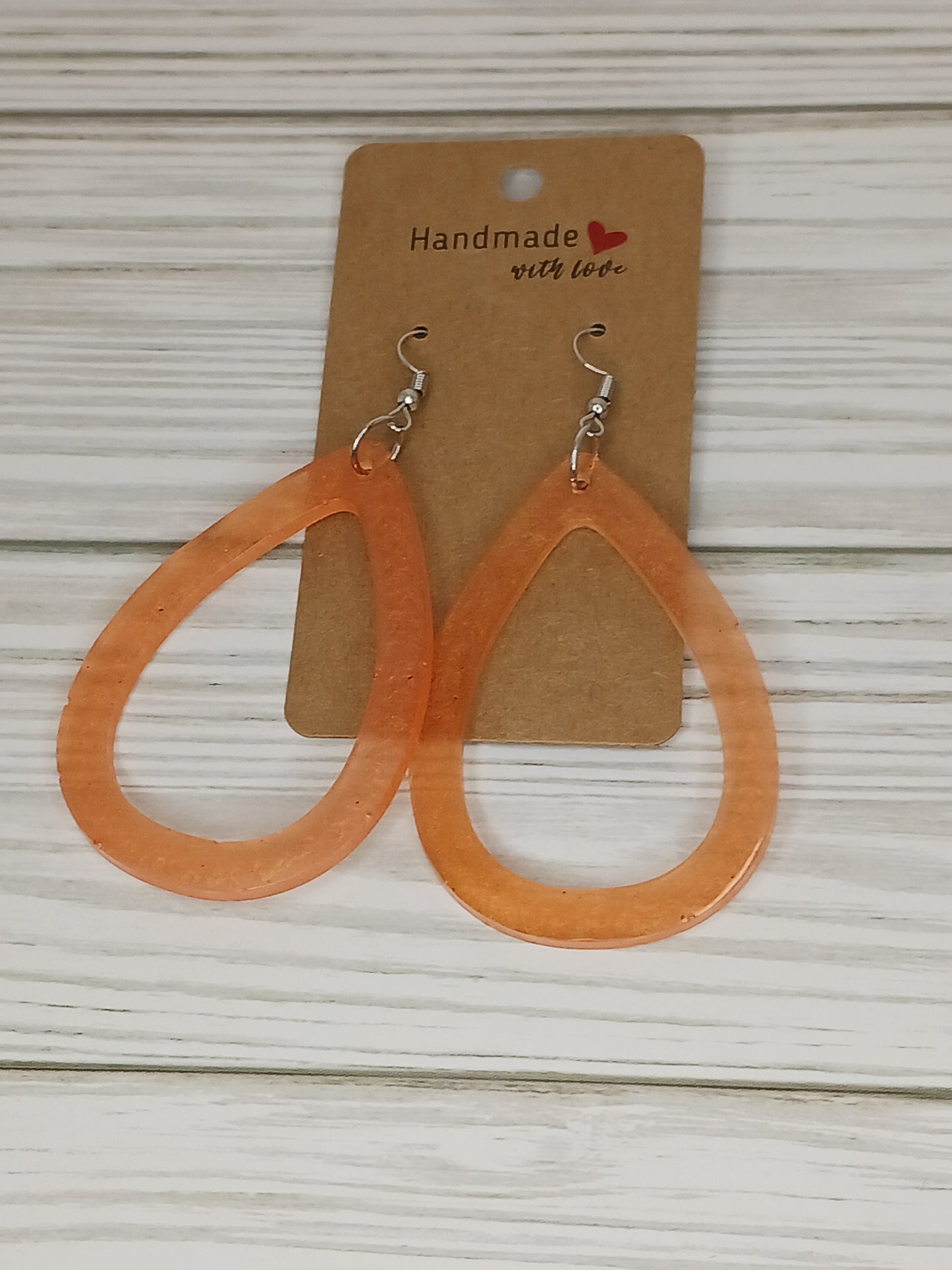 Open Tear Drop Resin Earrings