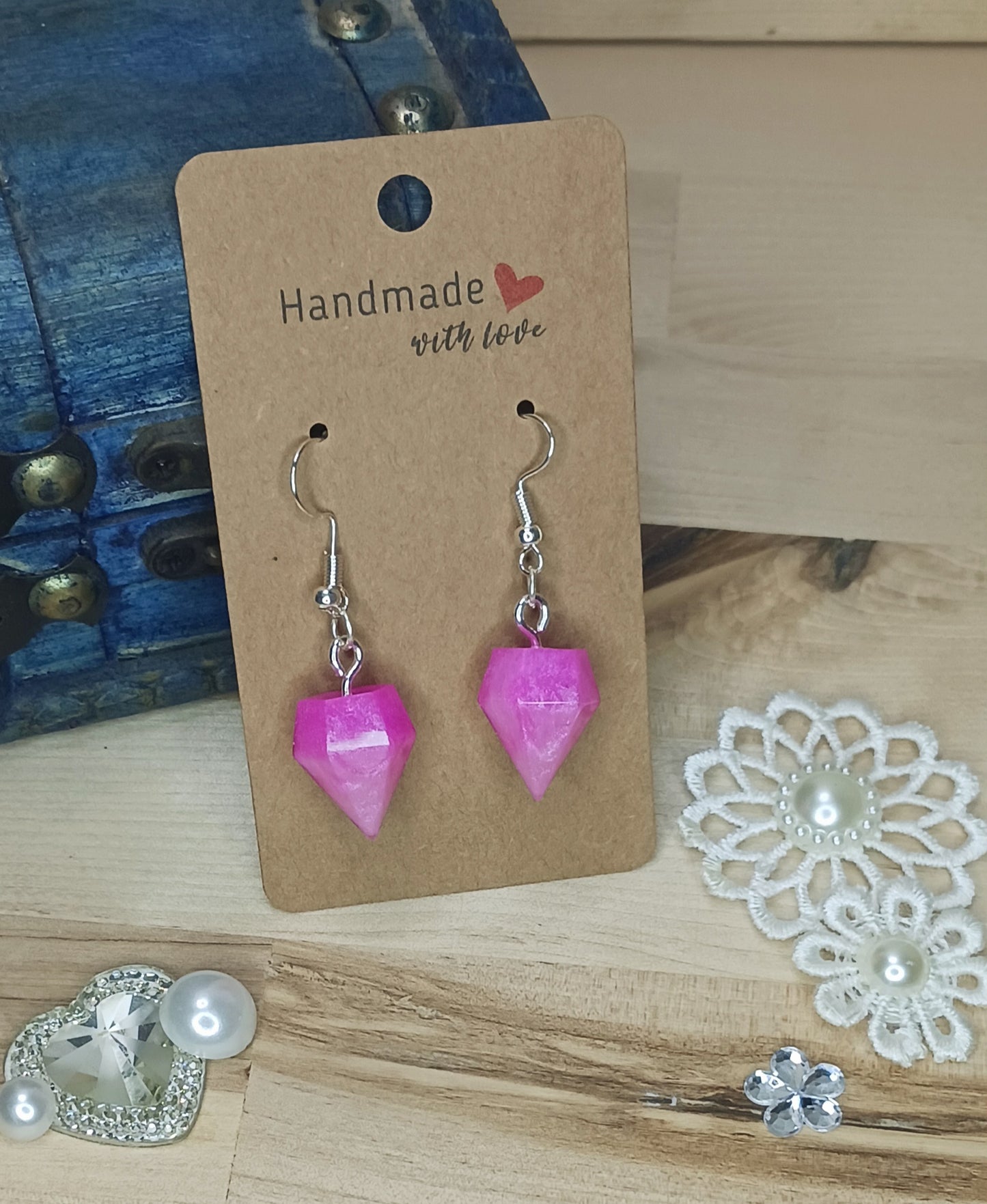Gemstone Resin Earrings