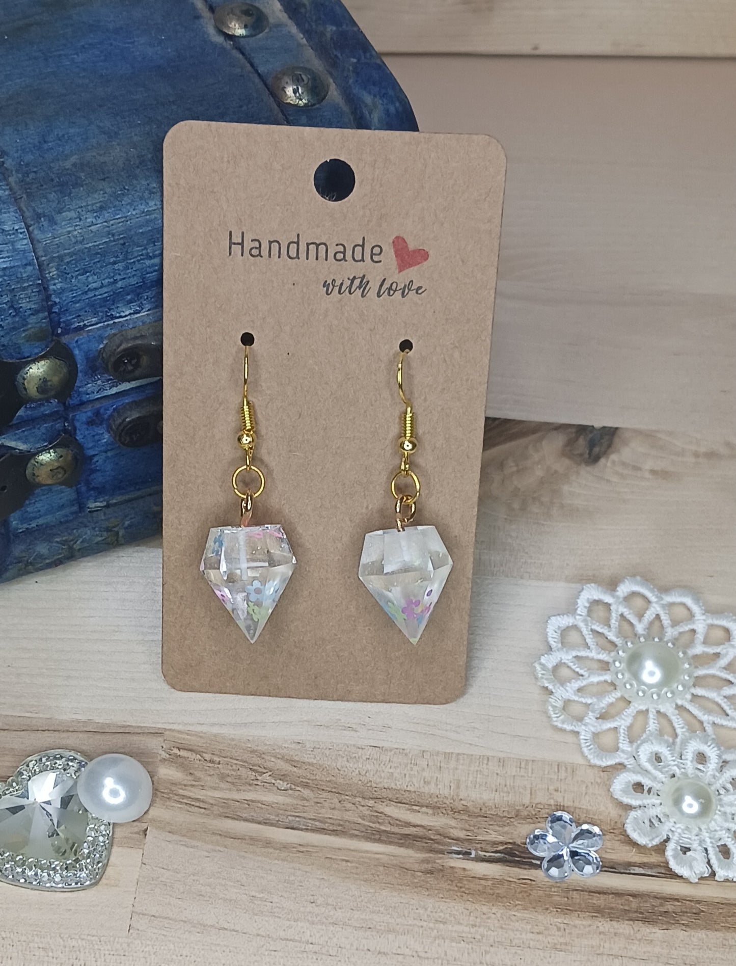 Gemstone Resin Earrings