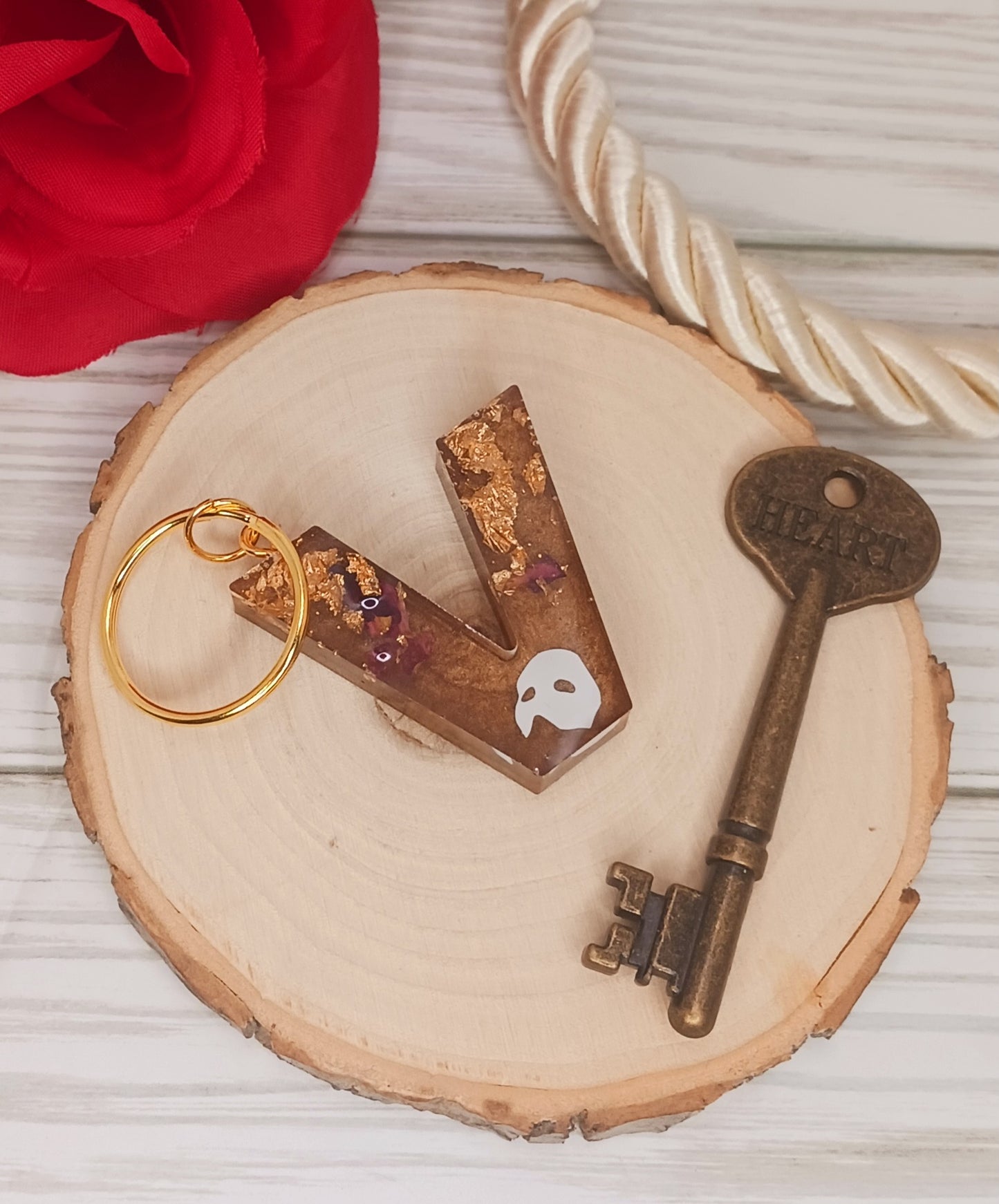 Phantom of the Opera Inspired Letter Keychain