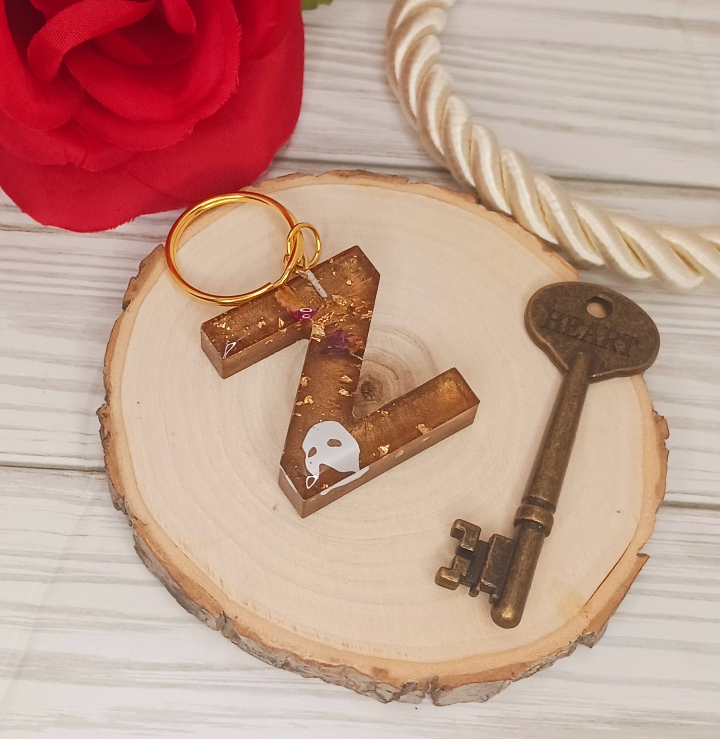 Phantom of the Opera Inspired Letter Keychain