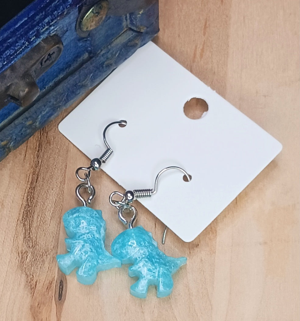 T-Rex Resin Earrings