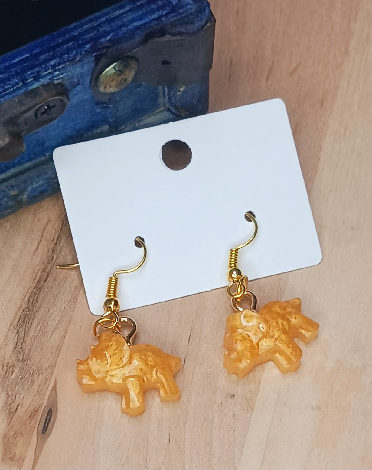 Triceratops Resin Earrings
