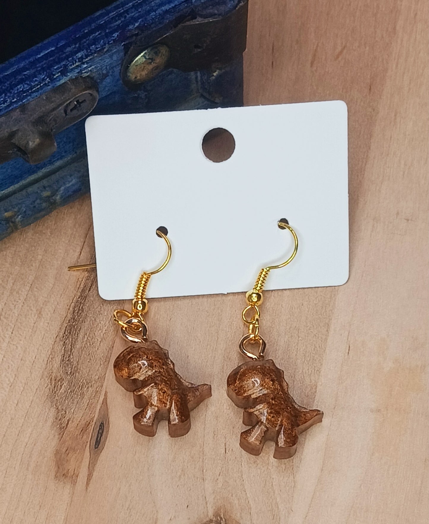 T-Rex Resin Earrings