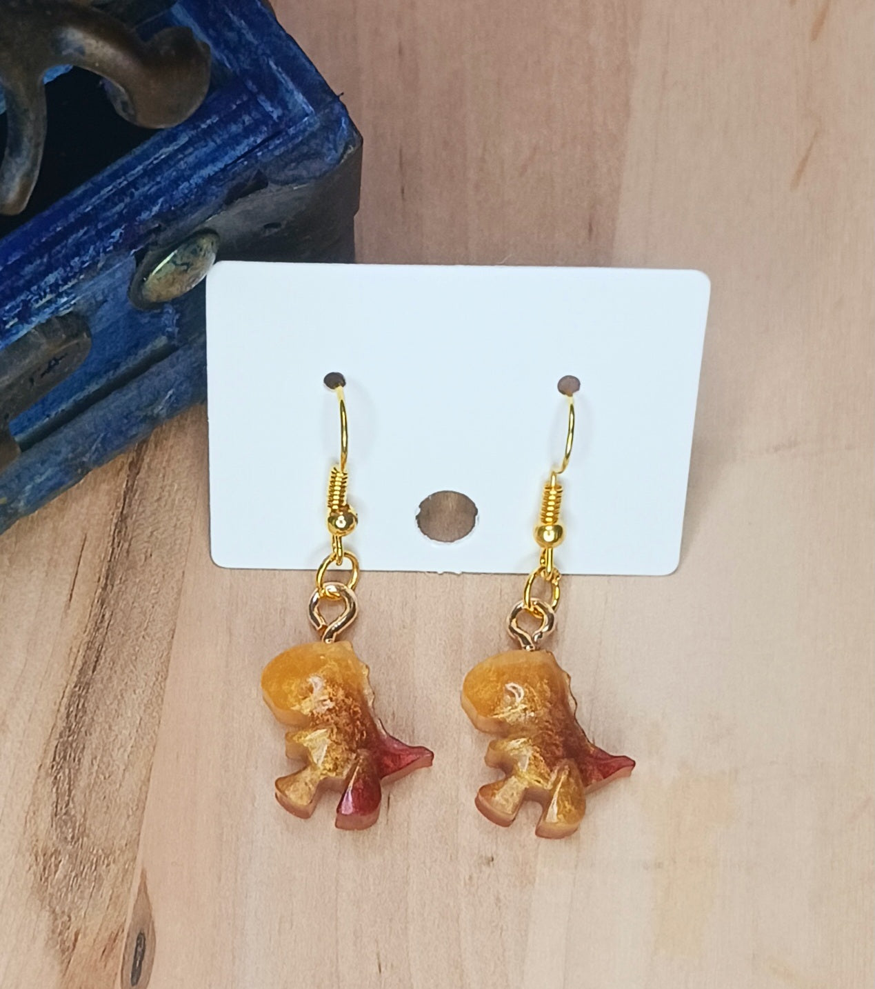 T-Rex Resin Earrings