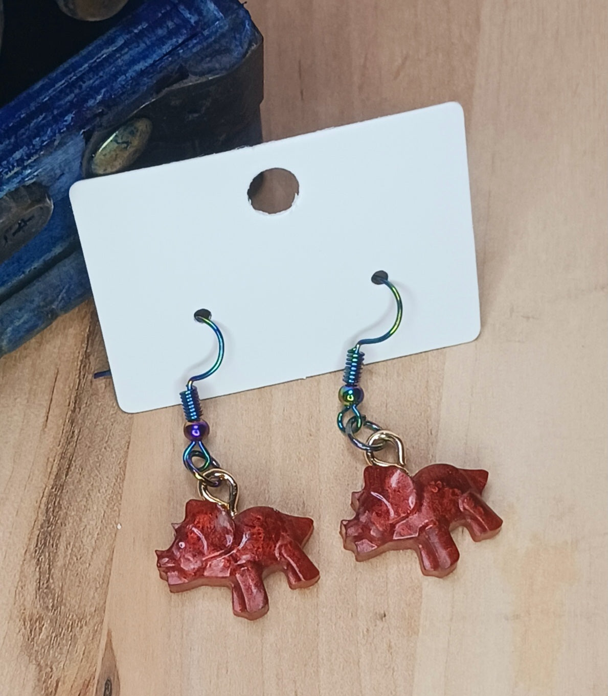 Triceratops Resin Earrings