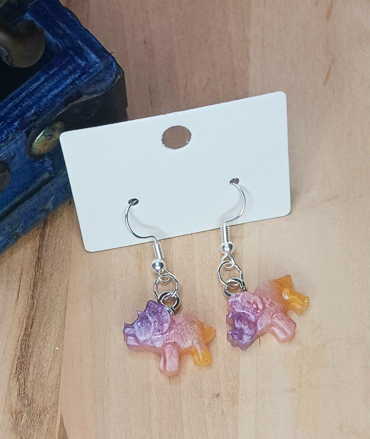 Triceratops Resin Earrings