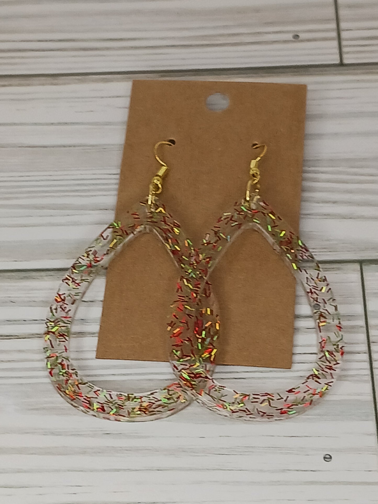 Open Tear Drop Resin Earrings