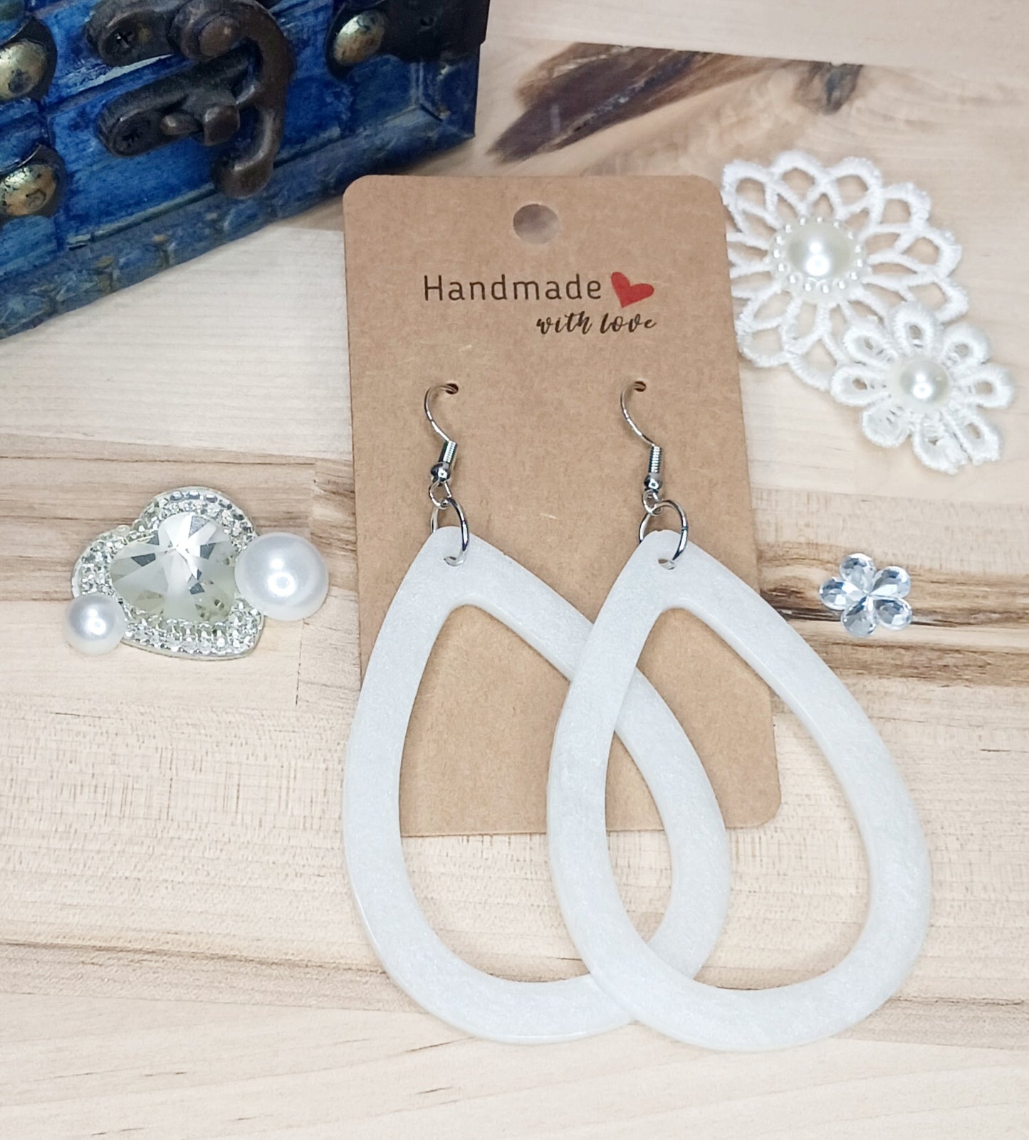 Open Tear Drop Resin Earrings