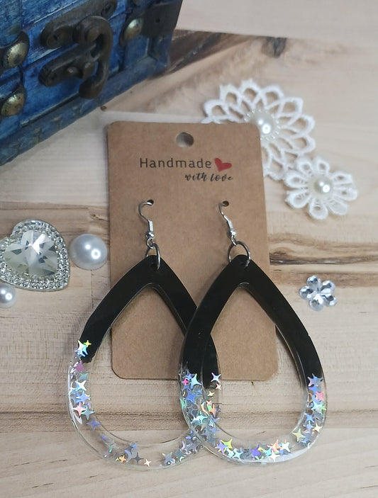 Open Tear Drop Resin Earrings