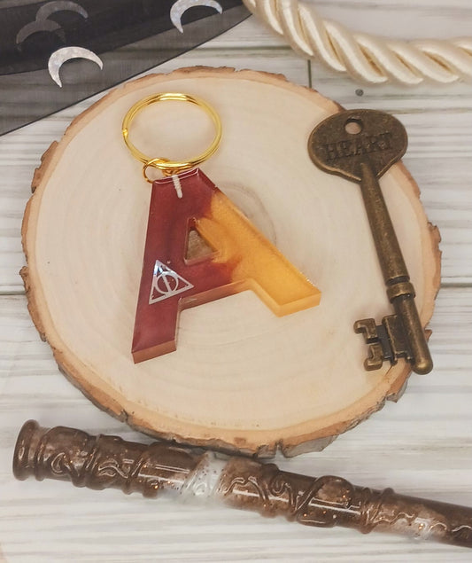 Red and Gold Letter Keychain