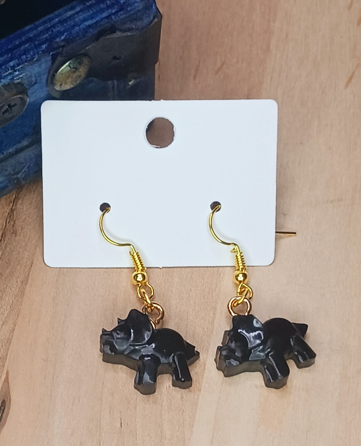 Triceratops Resin Earrings