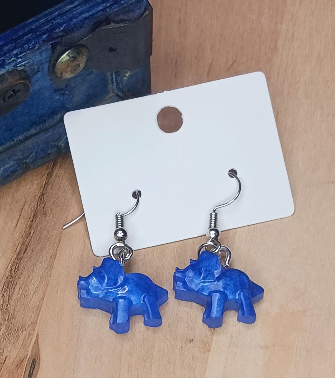 Triceratops Resin Earrings