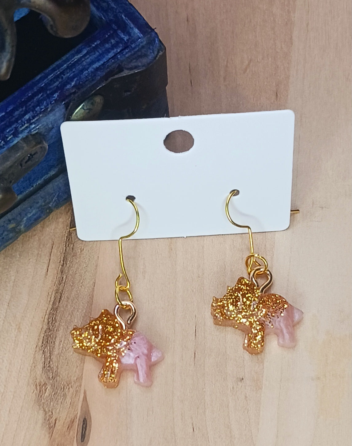 Triceratops Resin Earrings