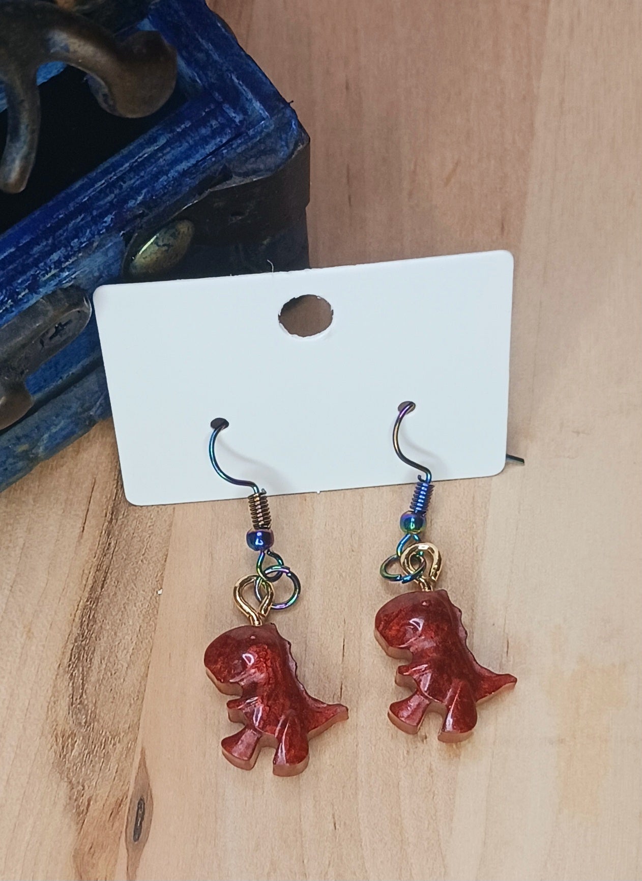 T-Rex Resin Earrings