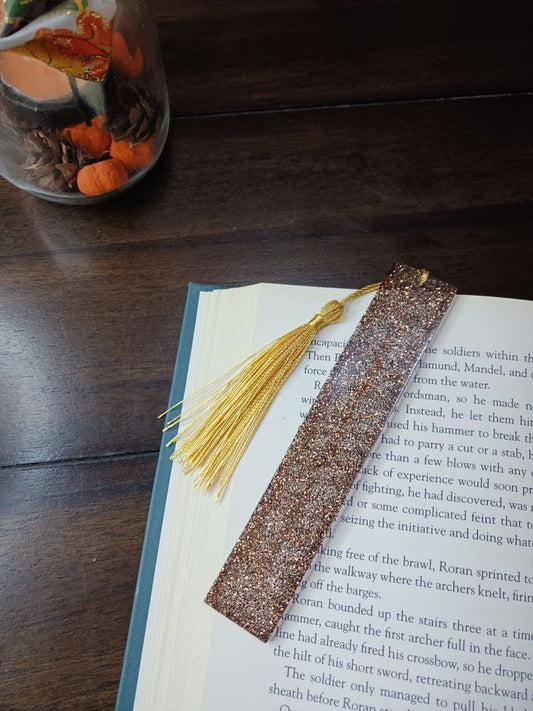 Resin Bookmark with Copper Glitter