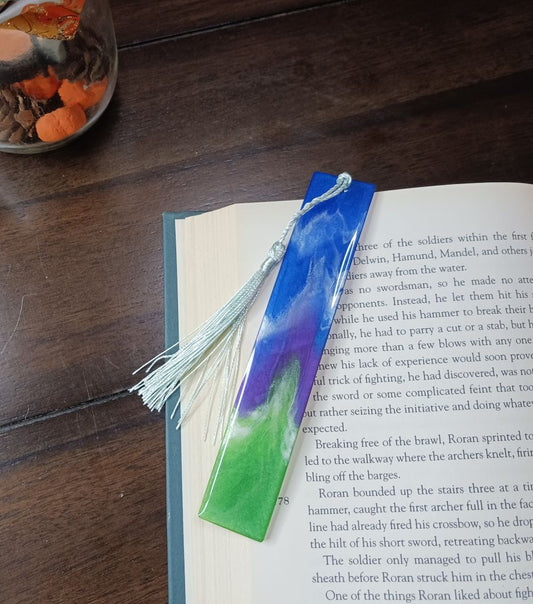 Resin Bookmark with Northern Lights theme