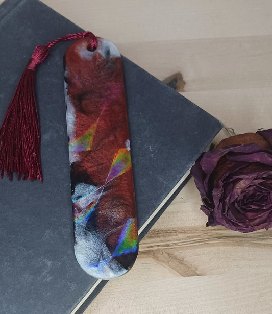 Holographic Bookmark with red, black, and white